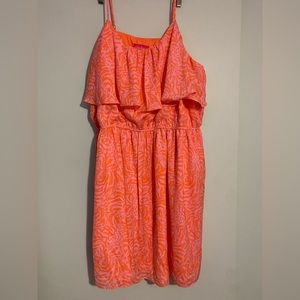 Lilly Pulitzer Orange and Pink Midi Dress